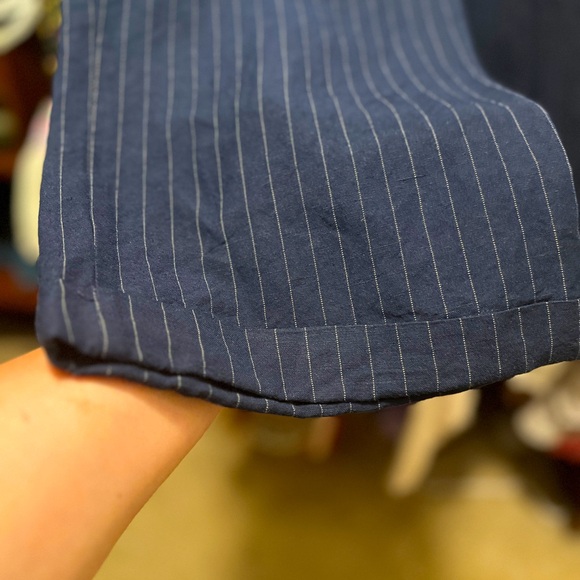 Gap blue pinstripe pant trousers high waist and wide leg - Picture 4 of 4